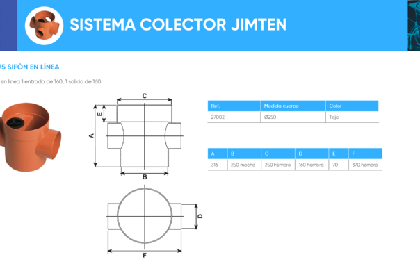 Ficha técnica – S-195 Sifón en línea