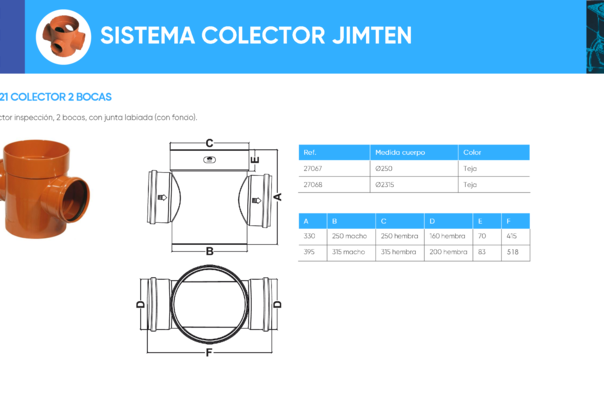 Ficha técnica – S-221 Colector 2 bocas