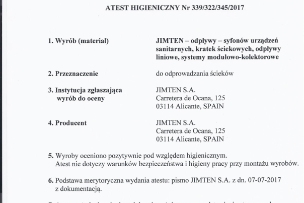 Certificado Higiénico - Polonia - Sistema Colector