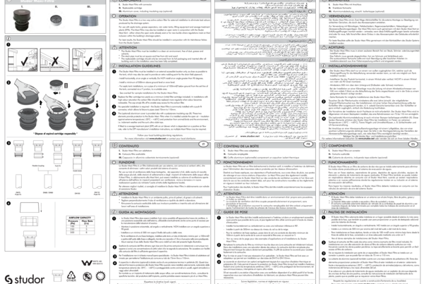 Manual de instalación – Maxi‑Filtra – Studor