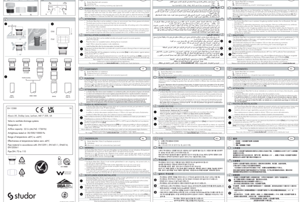 Manual de instalación – Maxi‑Vent – Studor