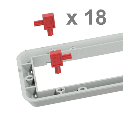 Conjunto pines regulación altura cerco visible para canaletas Linnum ancho 50 y ancho 70