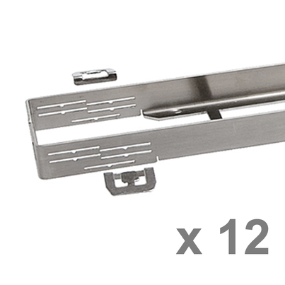 Conjunto pines regulación altura cerco oculto para canaletas Linnum ancho 50 y ancho 70