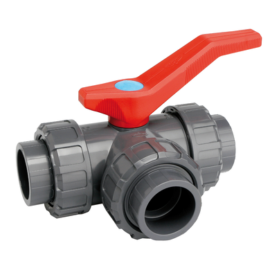 Válvula esfera 3 vias fêmea colar