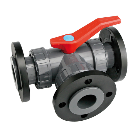 3 ways ball valve flanges