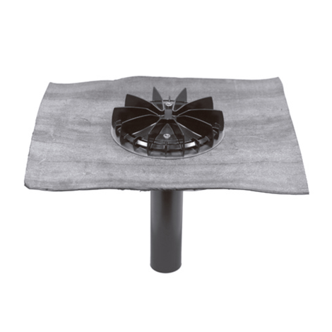 Sumidero con lámina bituminosa prefijada para sistema sifónico de evacuación de cubiertas con conector 75 mm Sumidero con lámina bituminosa prefijada para sistema sifónico de evacuación de cubiertas con conector 75 mm