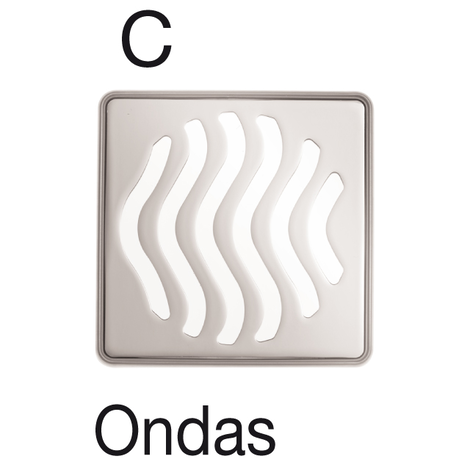 Rejilla ONDAS acero inoxidable sumidero 98X98. Corte láser (CAMALEON 100) Rejilla ONDAS acero inoxidable sumidero 98X98. Corte láser (CAMALEON 100)