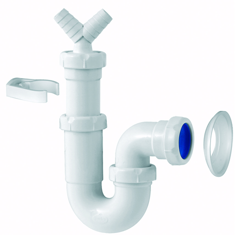 Sifón curvo doble toma electrodomésticos Sifón curvo doble toma electrodomésticos