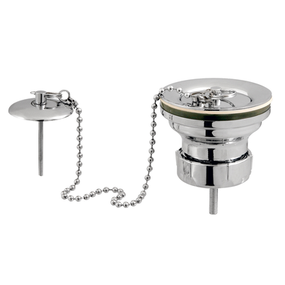 Waste outlet with pin