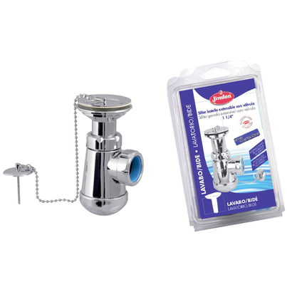 Sifón botella extensible con válvula lavabo-bidé