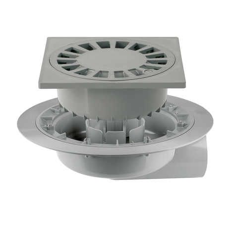 Caldereta sifónica con prensatelas y extensible, salida horizontal