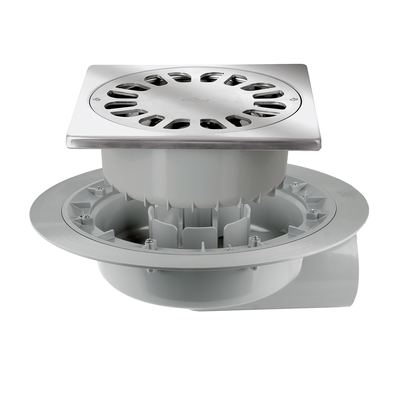 Caldereta sifónica con prensatelas y extensible, salida horizontal Caldereta sifónica con prensatelas y extensible, salida horizontal