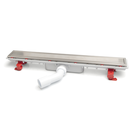 Canaleta Linnum con rejilla para plato de ducha de obra. Altura reducida. Sifón 30 mm. Ancho 50 mm. Salida orientable. Rejilla Soft. CERCO VISIBLE y lámina impermeabilizante Canaleta Linnum con rejilla para plato de ducha de obra. Altura reducida. Sifón 30 mm. Ancho 50 mm. Salida orientable. Rejilla Soft. CERCO VISIBLE y lámina impermeabilizante