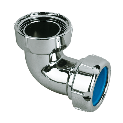 União Curva com porca louca Cromado