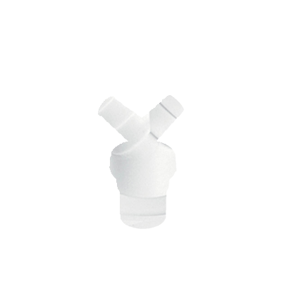 Double appliance inlet with elbow, with loose nut.