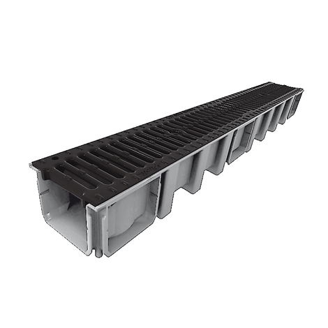 Private use. Gutter with 2 cast iron gratings, 130 mm wide.
