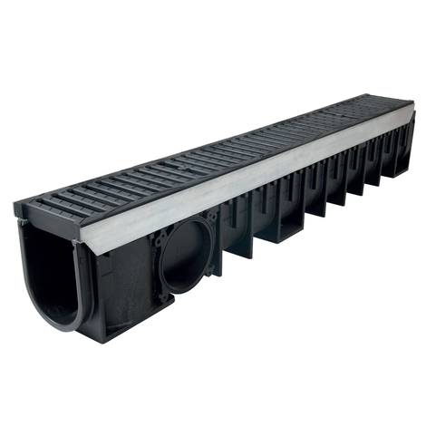 Canaleta con protección de acero galvanizado, con dos rejillas de Poliamida. Altura 170, clase C-250 Canaleta con protección de acero galvanizado, con dos rejillas de Poliamida. Altura 170, clase C-250