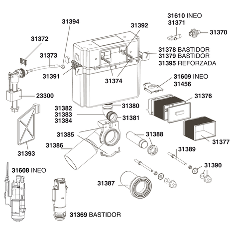 Conexión roscada para suministro de agua Conexión roscada para suministro de agua