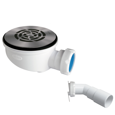 Reduced height shower tray waste outlet. Horizontal outlet