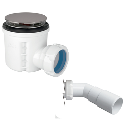 Válvula para base chuveiro altura reduzida Ø70. Sifão 50 mm