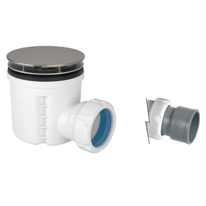 Válvula para base chuveiro altura reduzida Ø85. Sifão 50 mm