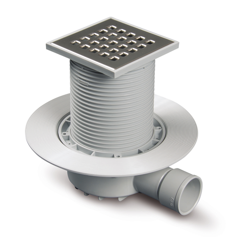 Sumidero sifónico extensible para plato de ducha obra. Rejilla 100 mm. Sifón 50 mm Sumidero sifónico extensible para plato de ducha obra. Rejilla 100 mm. Sifón 50 mm