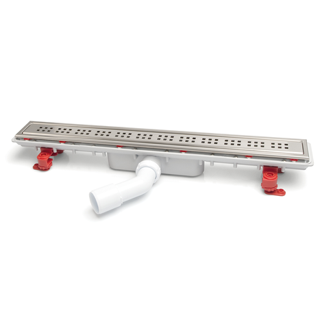 Canaleta Linnum con rejilla para plato de ducha de obra. Altura reducida. Sifón 30 mm. Ancho 50 mm. Salida orientable. Rejilla Classic. CERCO VISIBLE Canaleta Linnum con rejilla para plato de ducha de obra. Altura reducida. Sifón 30 mm. Ancho 50 mm. Salida orientable. Rejilla Classic. CERCO VISIBLE