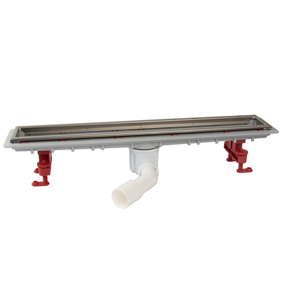 Canaleta Linnum para plato de ducha de obra. Salida orientable. Sifón 50 mm. Ancho 70. CERCO VISIBLE. SIN REJILLA