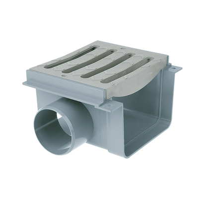 Canaleta con rejilla transitable y salida Ø90 M, ancho 200