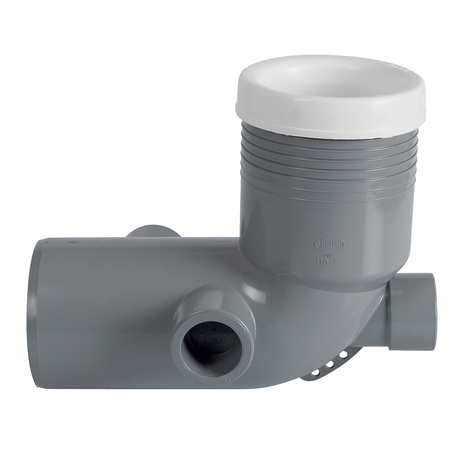 Manguito inodoro acodado con tomas aux. Manguito inodoro acodado con tomas aux.