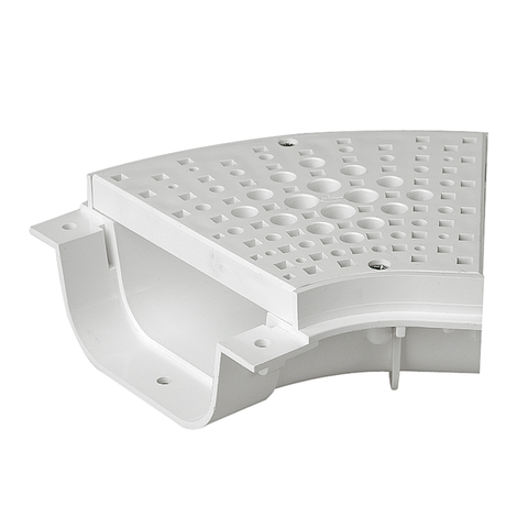 Angulo 45º para canaleta peatonal altura reducida 64 mm, giro a izquierda Angulo 45º para canaleta peatonal altura reducida 64 mm, giro a izquierda