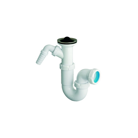 Sink trap with waste outlet and auxiliary inlet for domestic appliances