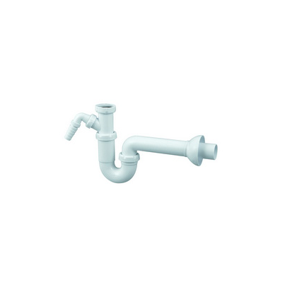 Adjustable sink trap, horizontal outlet, threaded, extendible with bulk head fitting, appliance inlet connector