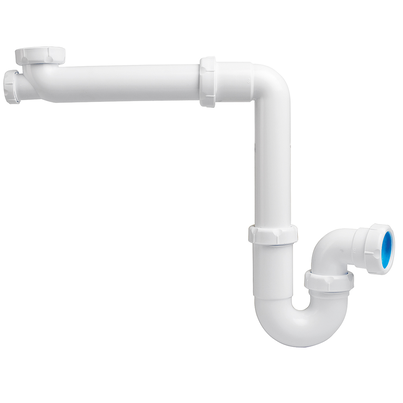 Space saving sink trap, horizontal outlet. Max. 285, Min. 186