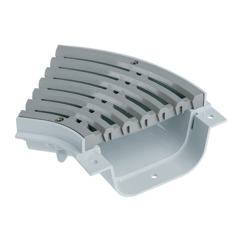 Angulo 45º para canaleta transitable altura reducida 64 mm, giro a izquierda Angulo 45º para canaleta transitable altura reducida 64 mm, giro a izquierda