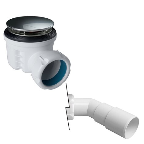 Shallow shower tray waste outlet in Ø70. For smooth pipes. Shallow shower tray waste outlet in Ø70. For smooth pipes.