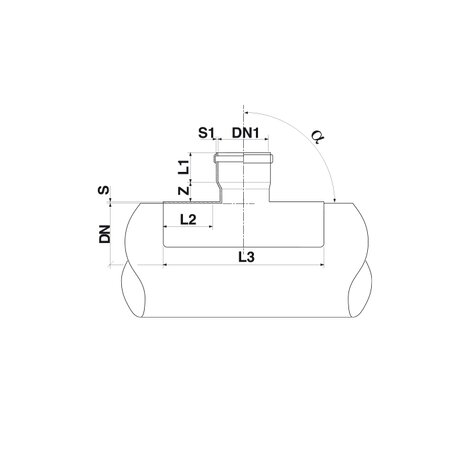 Toma injerto 90°, con junta labiada