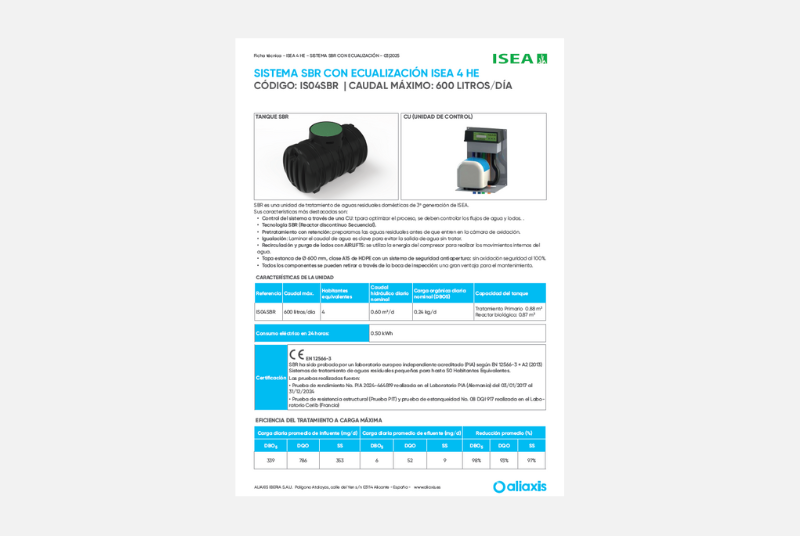 Ficha Técnica - Sistema SBR con ecualización ISEA 4 HE