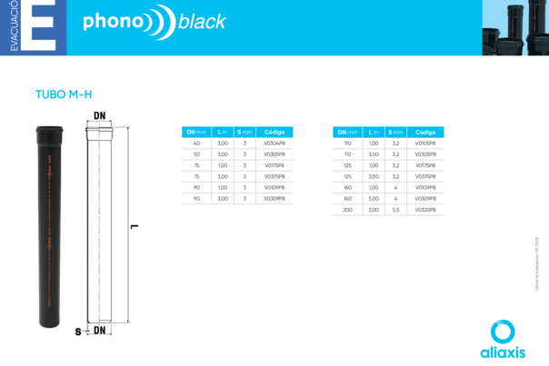 Ficha Técnica Phonoblack TUBO MH