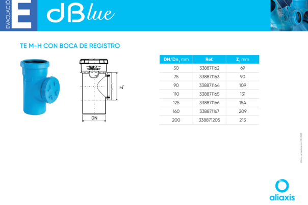 Ficha Técnica dBlue - Te M-H con boca de registro
