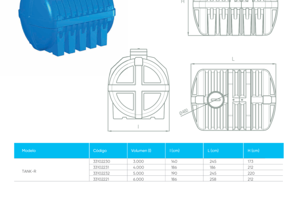 Ficha Técnica Depósito para Enterrar Horizontal TANK-R