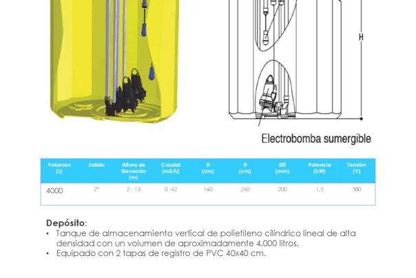 Ficha Técnica Estación de Bombeo 4000 L R2 -  IS04605