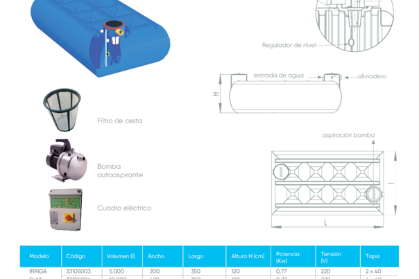 Ficha Técnica - Reutilización de Pluviales  - IRRIGA FLAT