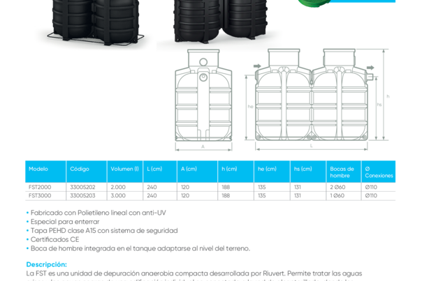 Ficha Técnica Fosa Séptica con Filtro FST