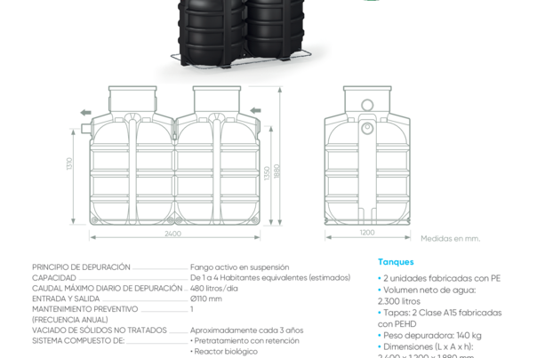 Ficha Técnica Depuradora de oxidación total PuresStation EP480