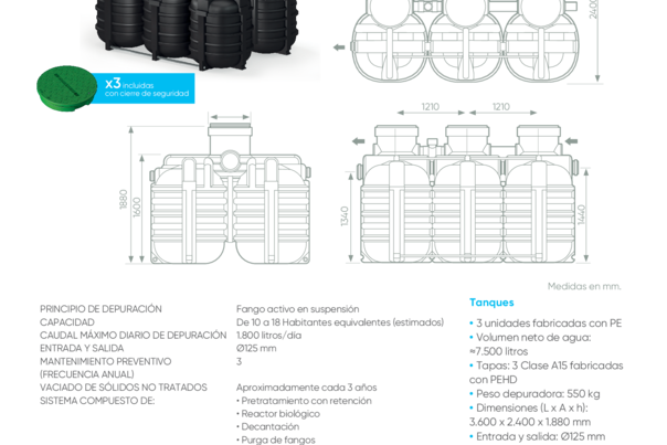 Ficha Técnica Depuradora de oxidación total PuresStation EP1800