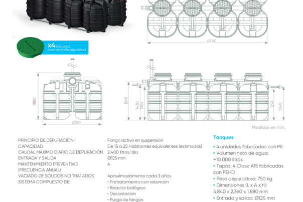 Ficha Técnica Depuradora de oxidación total PuresStation EP2400