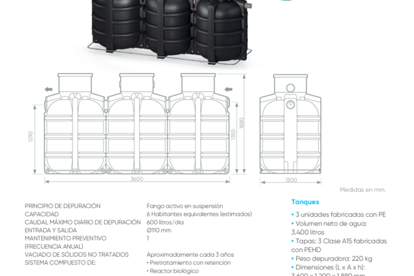 Ficha Técnica Depuradora de oxidación total PuresStation EP600